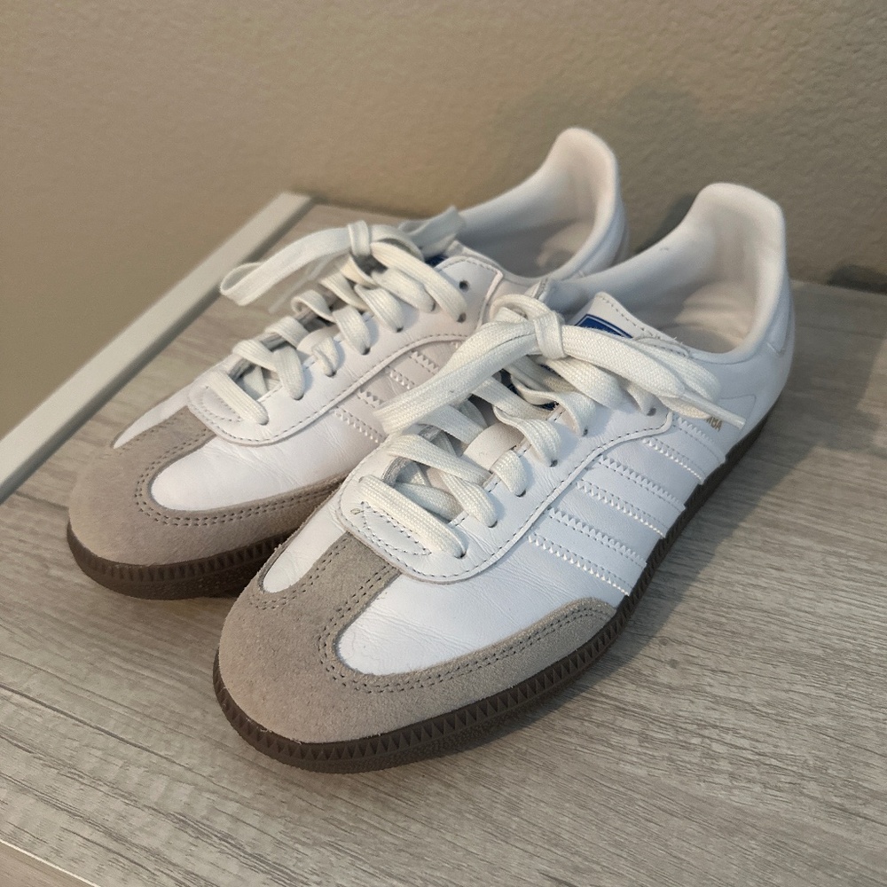 Adidas Sambas white on white